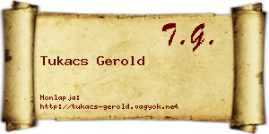 Tukacs Gerold névjegykártya